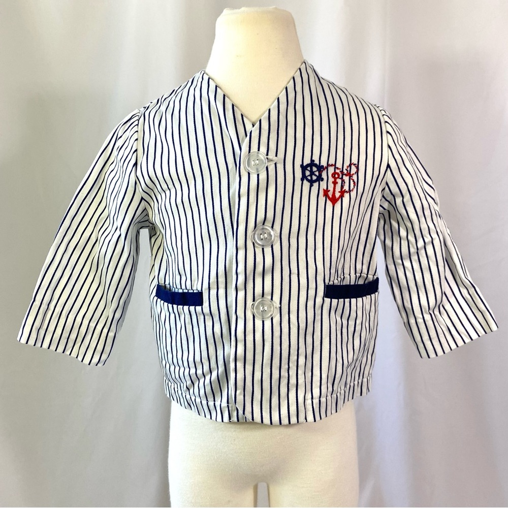 Vintage 80’s Danny Dare Nautical Striped Sport Coat 3T Jacket